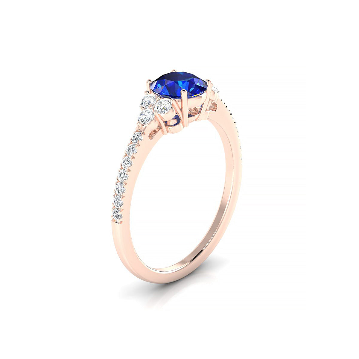 Reverie | 18k Rose Gold 6 mm Round Sapphire Ring