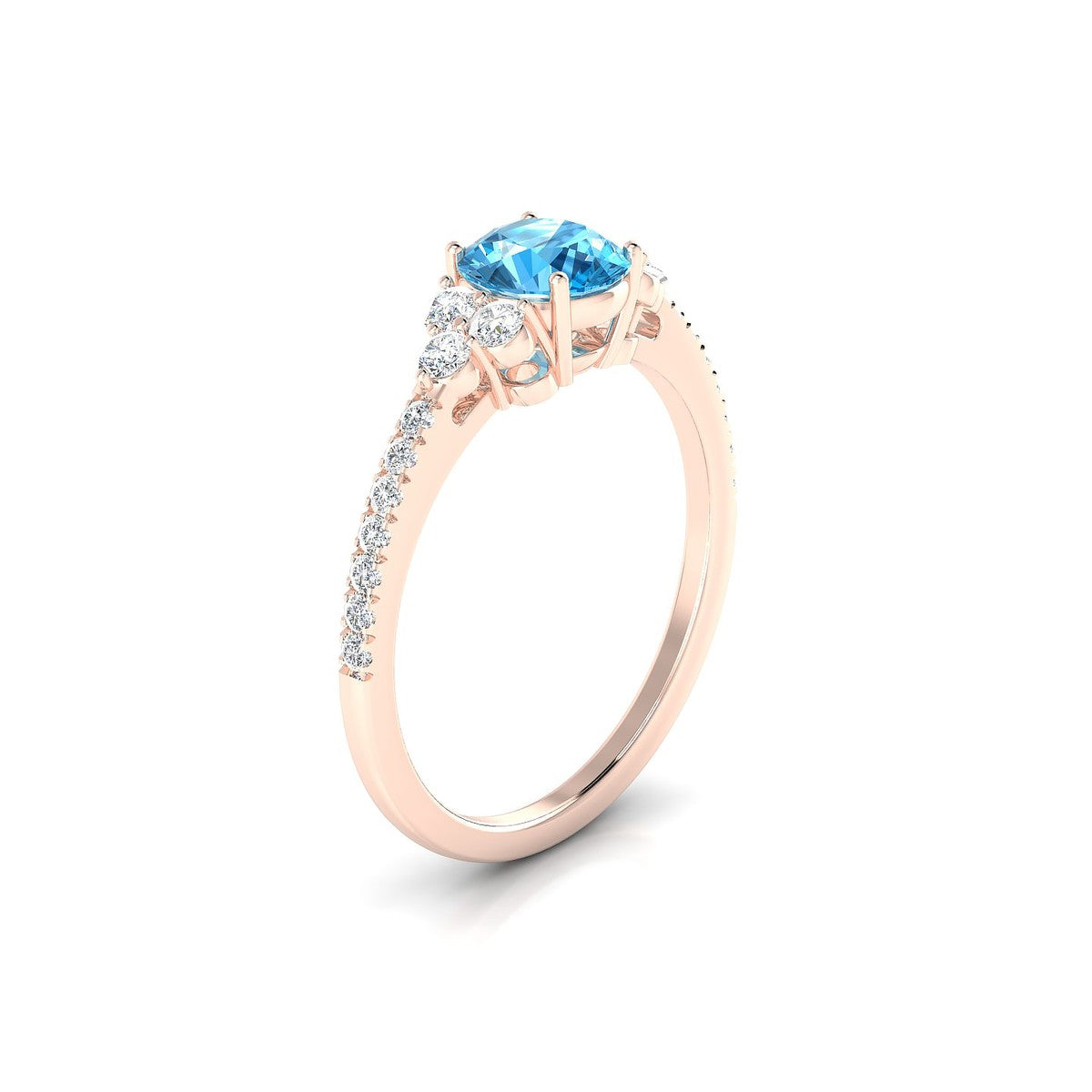 Reverie | 18k Rose Gold 6 mm Round Topaz Ring