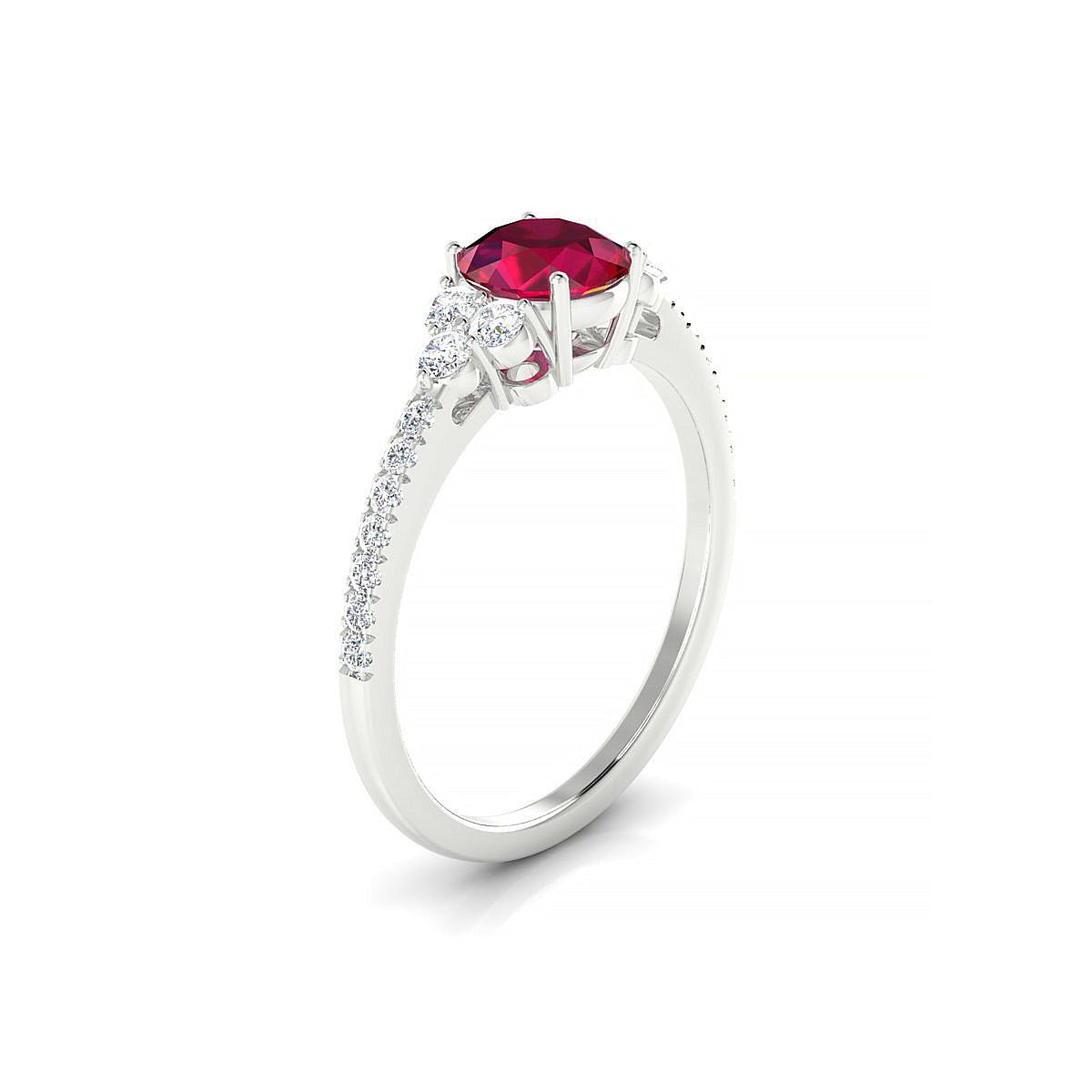 Reverie | 18k White Gold 6 mm Round Ruby Ring