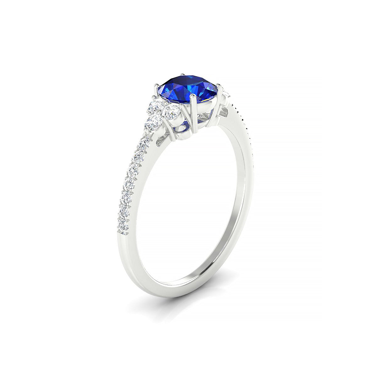 Reverie | 18k White Gold 6 mm Round Sapphire Ring