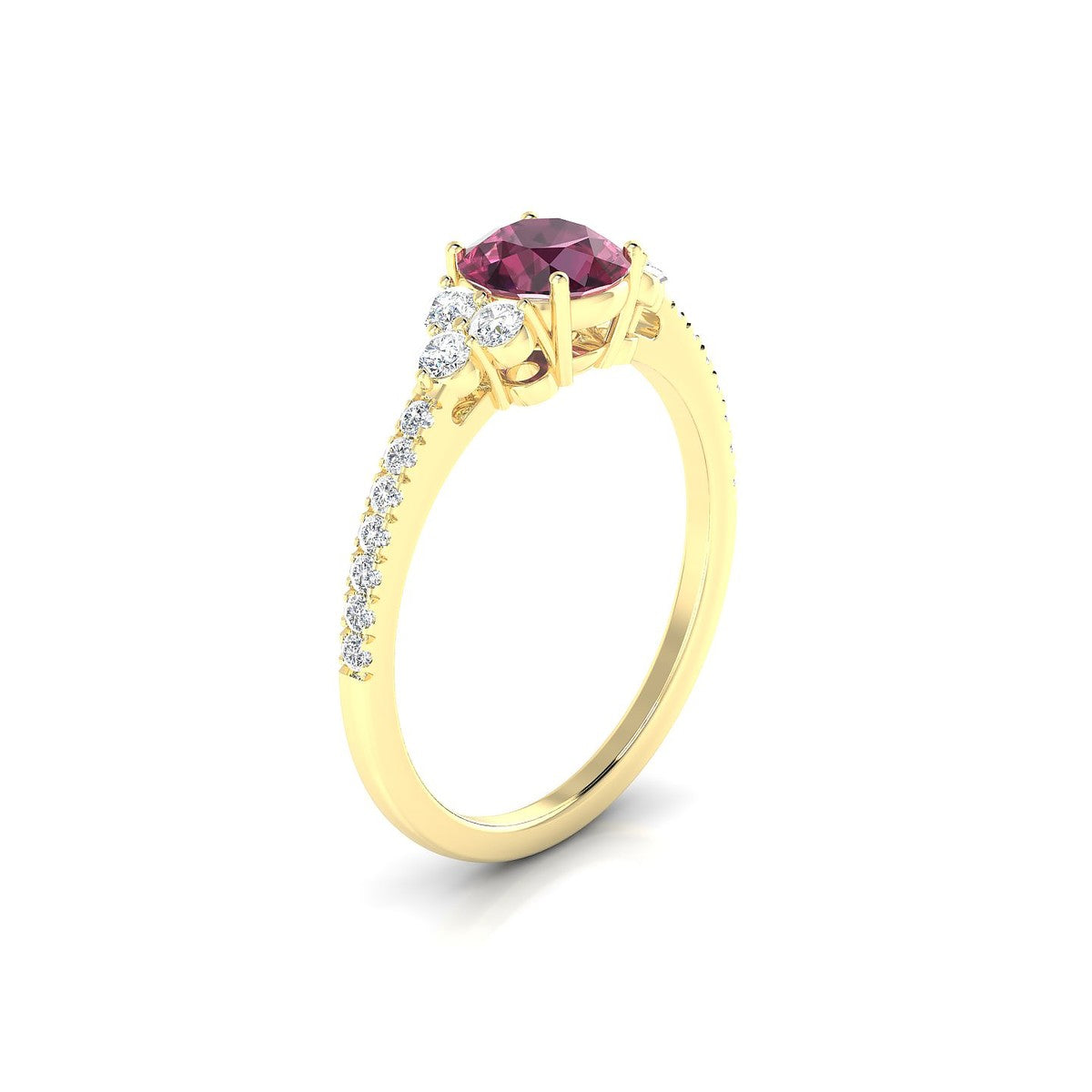 Reverie | 18k Yellow Gold 6 mm Round Rhodolite Ring