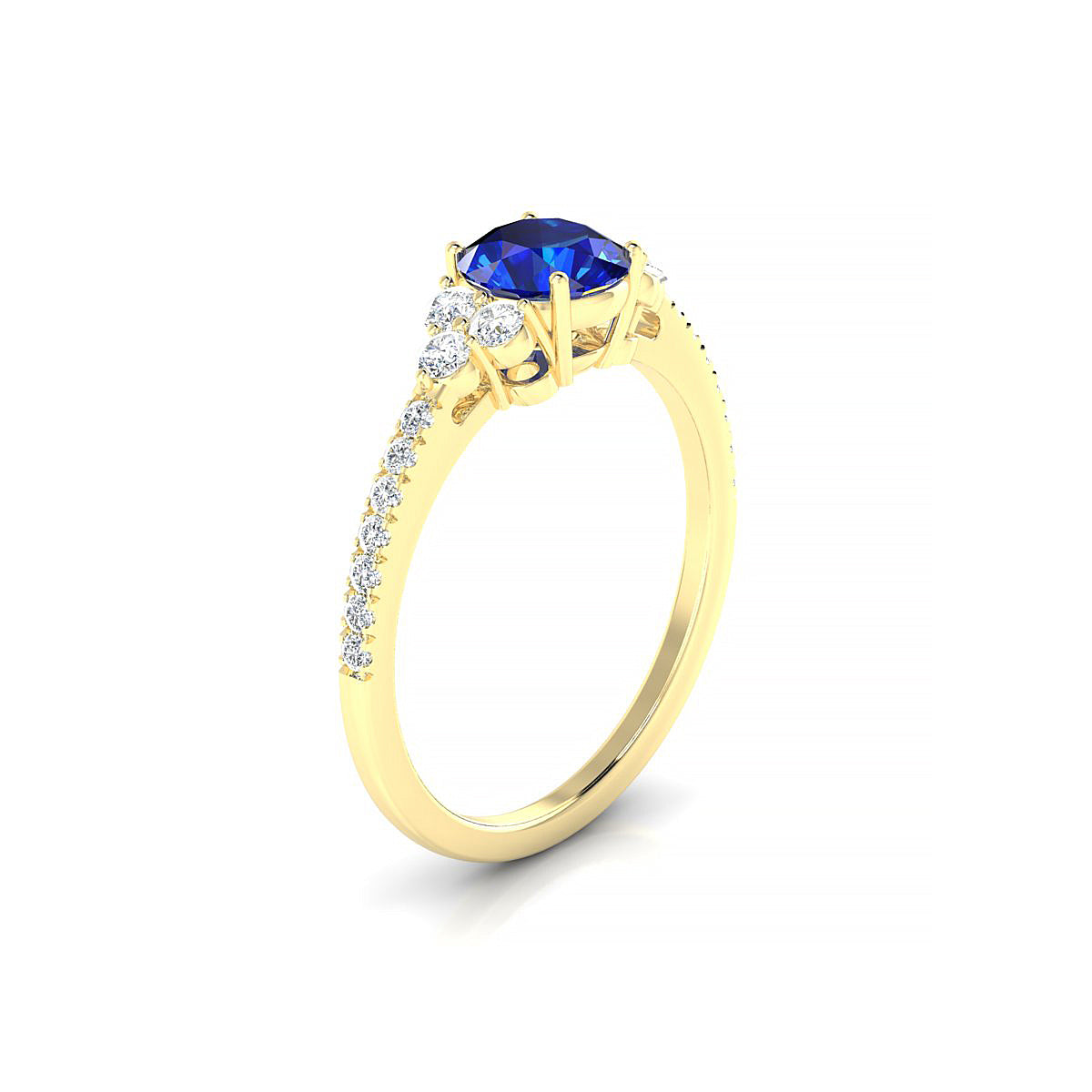 Reverie | 18k Yellow Gold 6 mm Round Sapphire Ring
