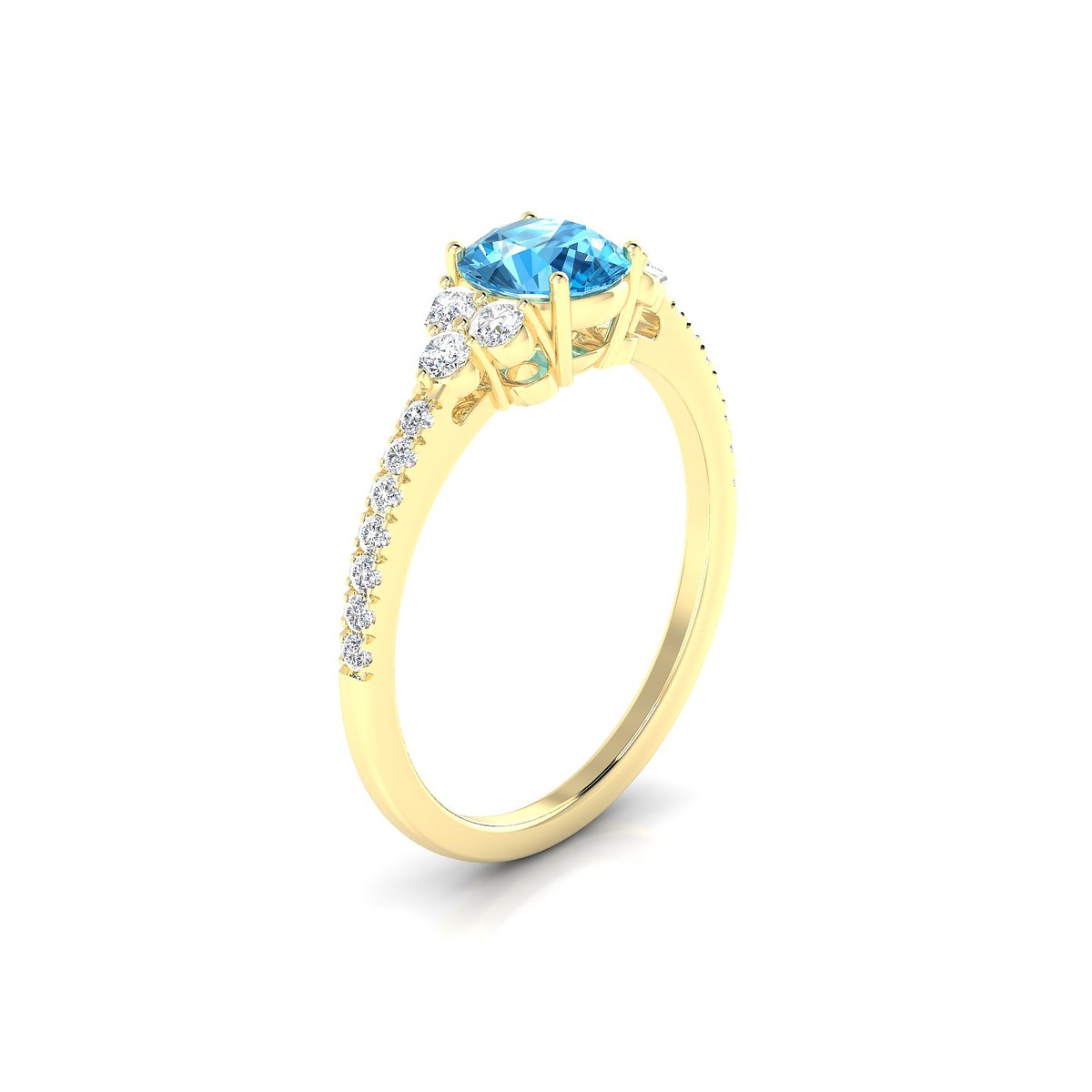 Reverie | 18k Yellow Gold 6 mm Round Topaz Ring