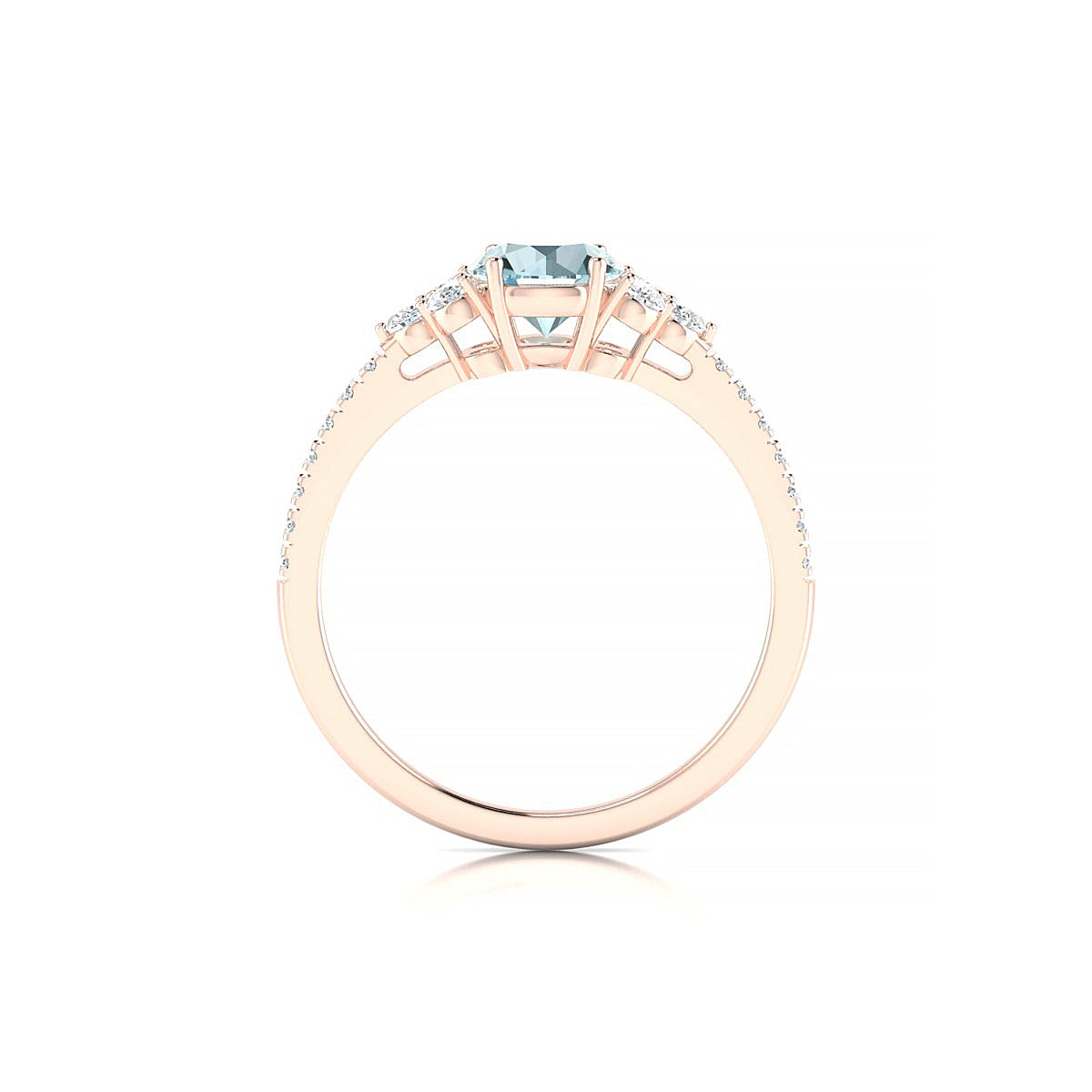 Reverie | 18k Rose Gold 6 mm Round Aquamarine Ring