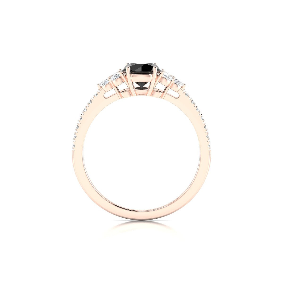 Reverie | 18k Rose Gold 6 mm Round Black Diamond Ring