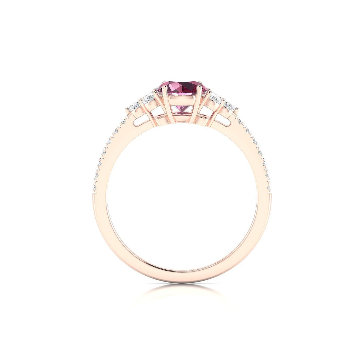 Reverie | 18k Rose Gold 6 mm Round Rhodolite Ring