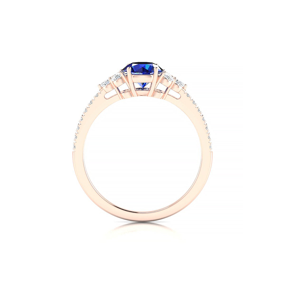 Reverie | 18k Rose Gold 6 mm Round Sapphire Ring