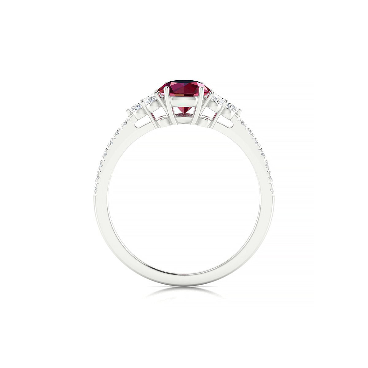 Reverie | 18k White Gold 6 mm Round Ruby Ring