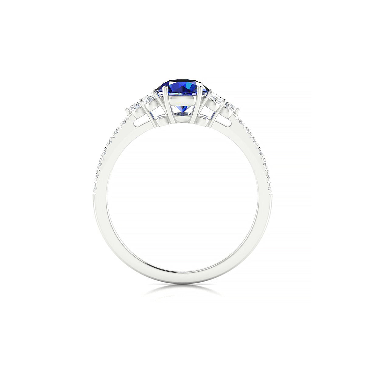 Reverie | 18k White Gold 6 mm Round Sapphire Ring
