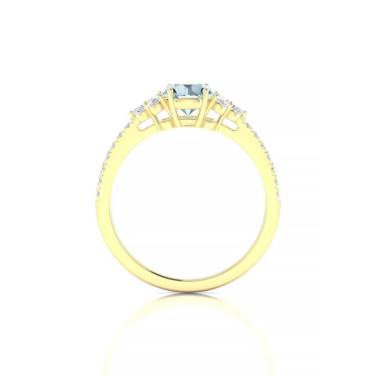 Reverie | 18k Yellow Gold 6 mm Round Aquamarine Ring