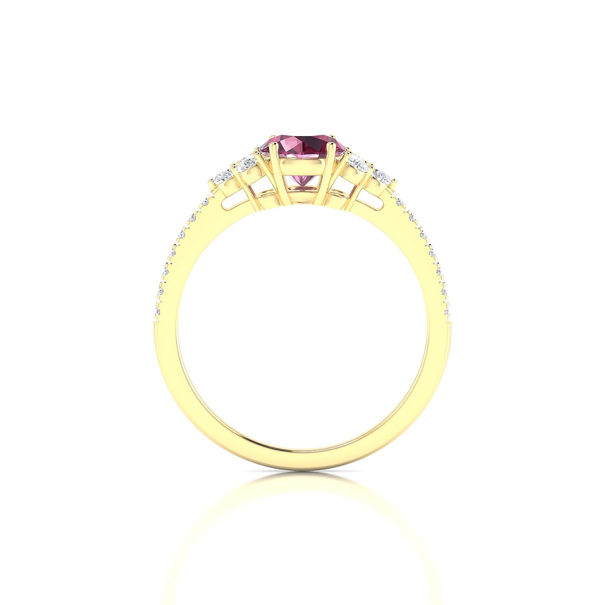Reverie | 18k Yellow Gold 6 mm Round Rhodolite Ring
