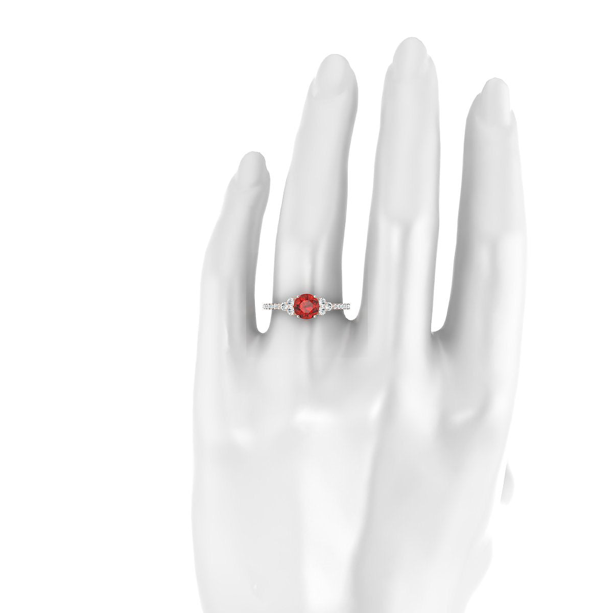 Reverie | 18k Rose Gold 6 mm Round Garnet Ring