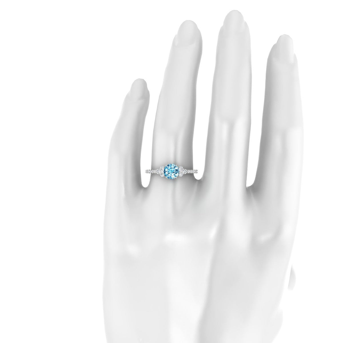 Reverie | 18k White Gold 6 mm Round Topaz Ring