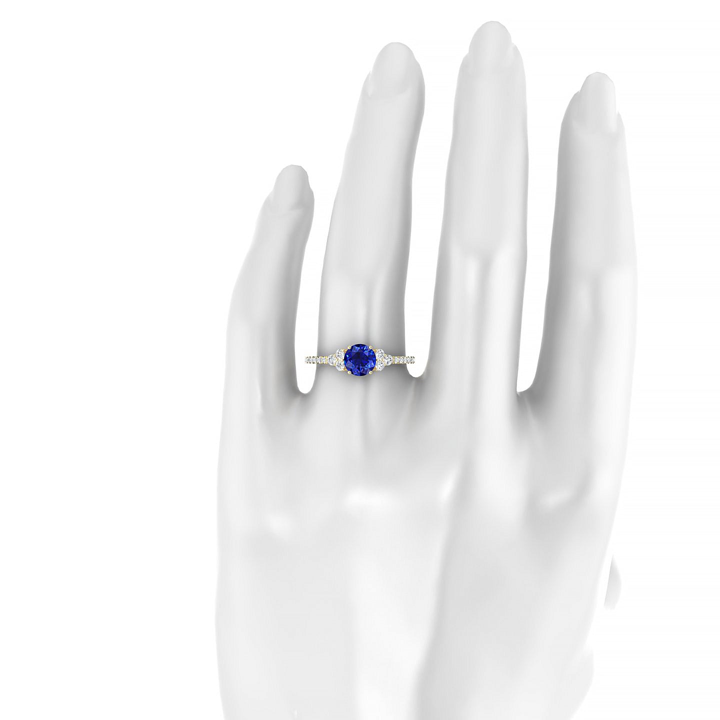 Reverie | 18k Yellow Gold 6 mm Round Sapphire Ring