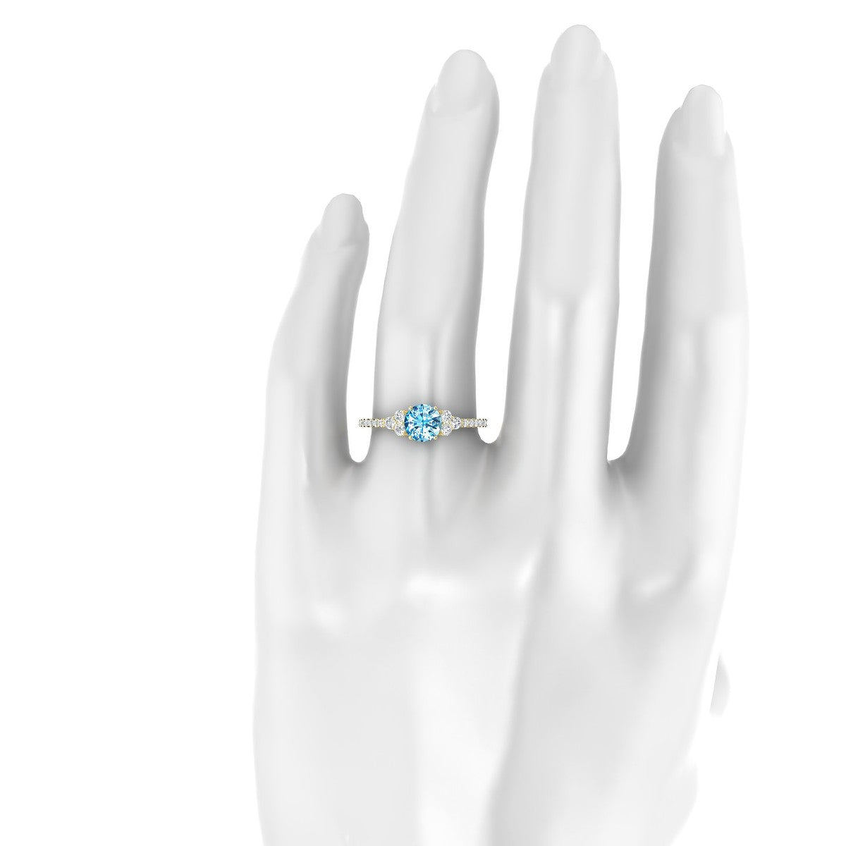 Reverie | 18k Yellow Gold 6 mm Round Topaz Ring