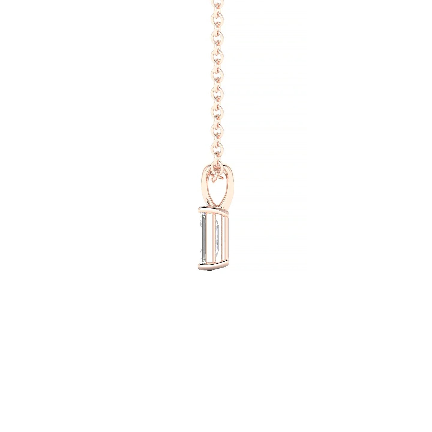 Reverse | 18k Rose Gold 5 x 3 mm Emerald Diamond Pendant