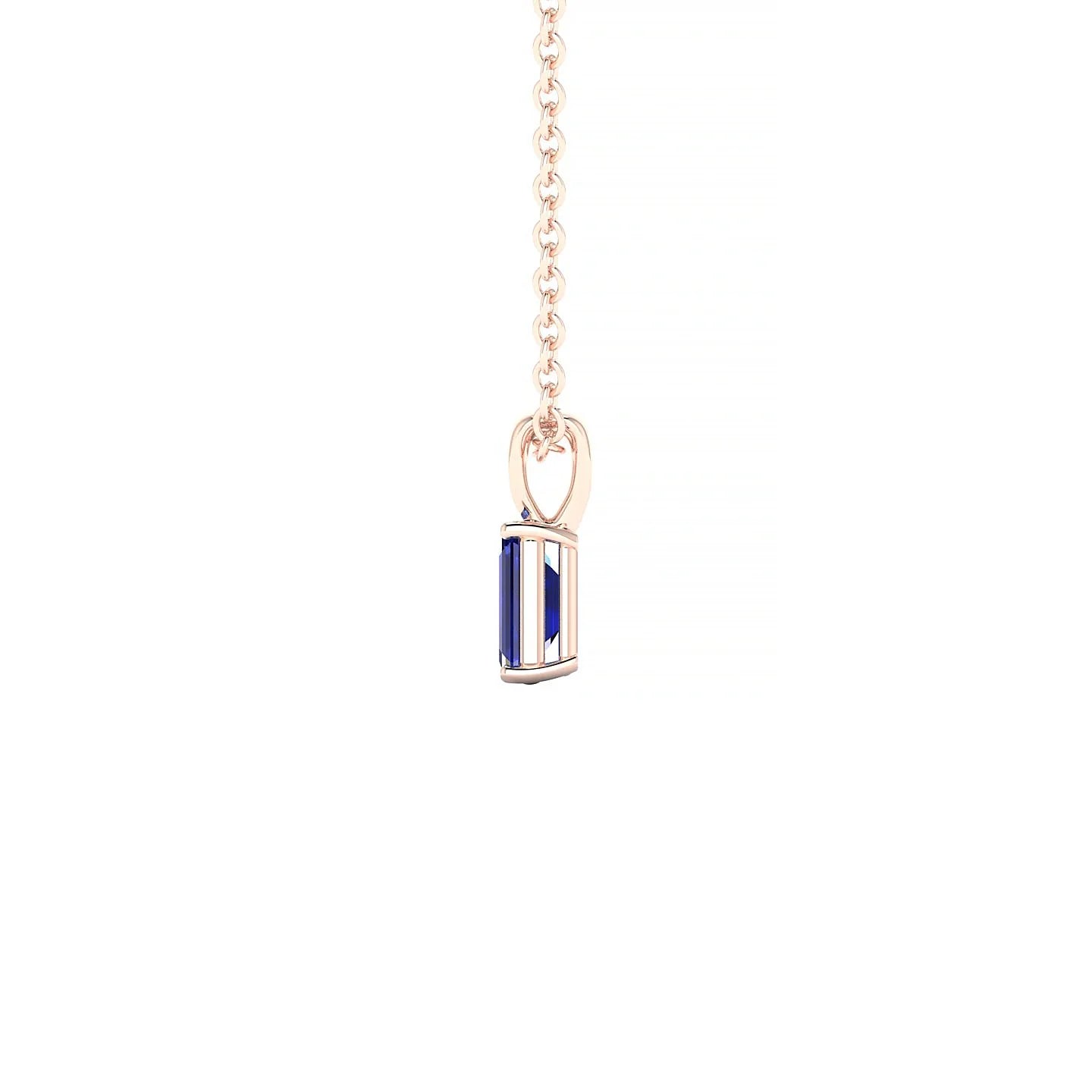 Reverse | 18k Rose Gold 5 x 3 mm Emerald Sapphire Pendant