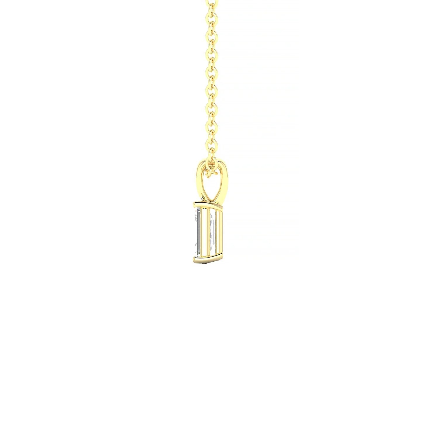 Reverse | 18k Yellow Gold 5 x 3 mm Emerald Diamond Pendant