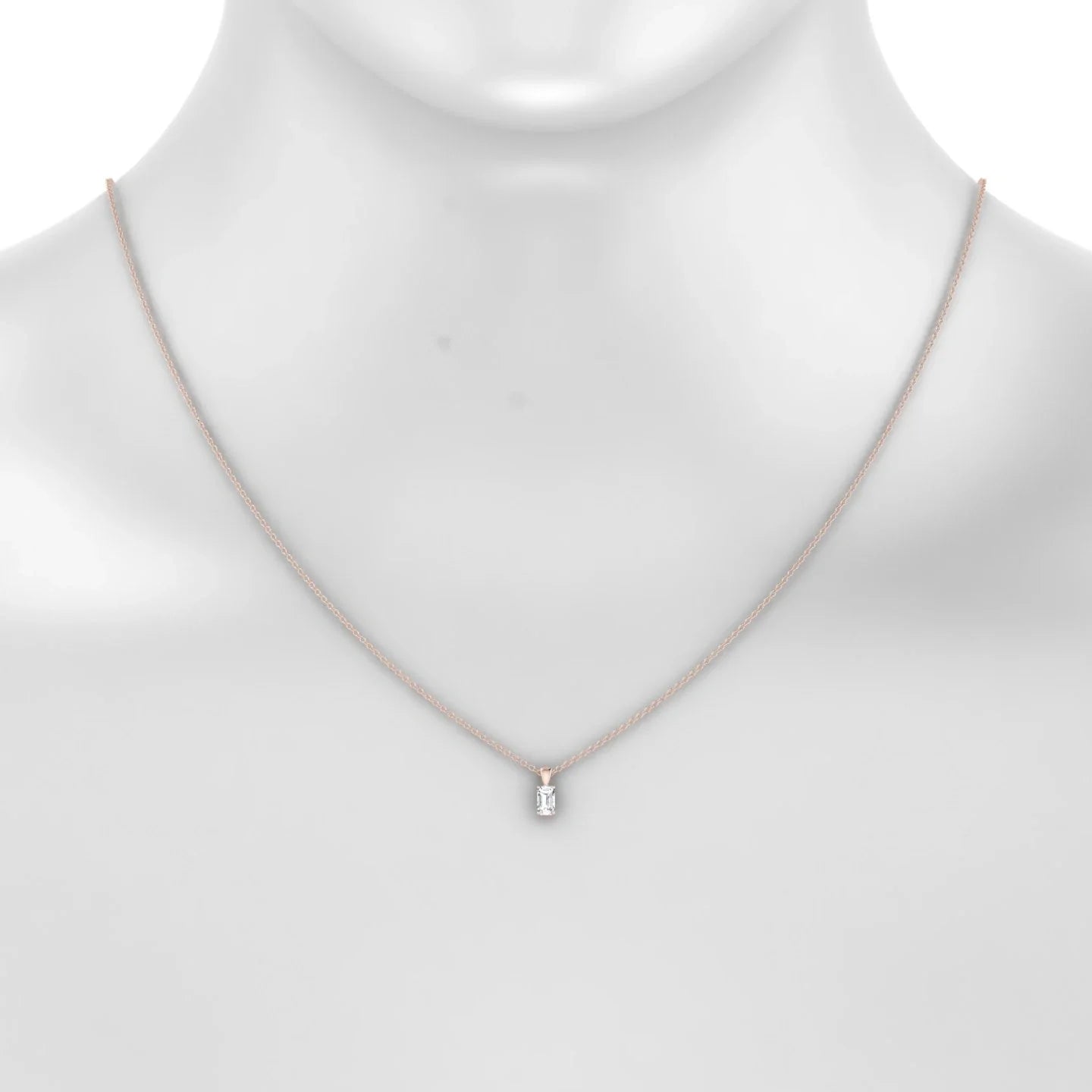 Reverse | 18k Rose Gold 5 x 3 mm Emerald Diamond Pendant