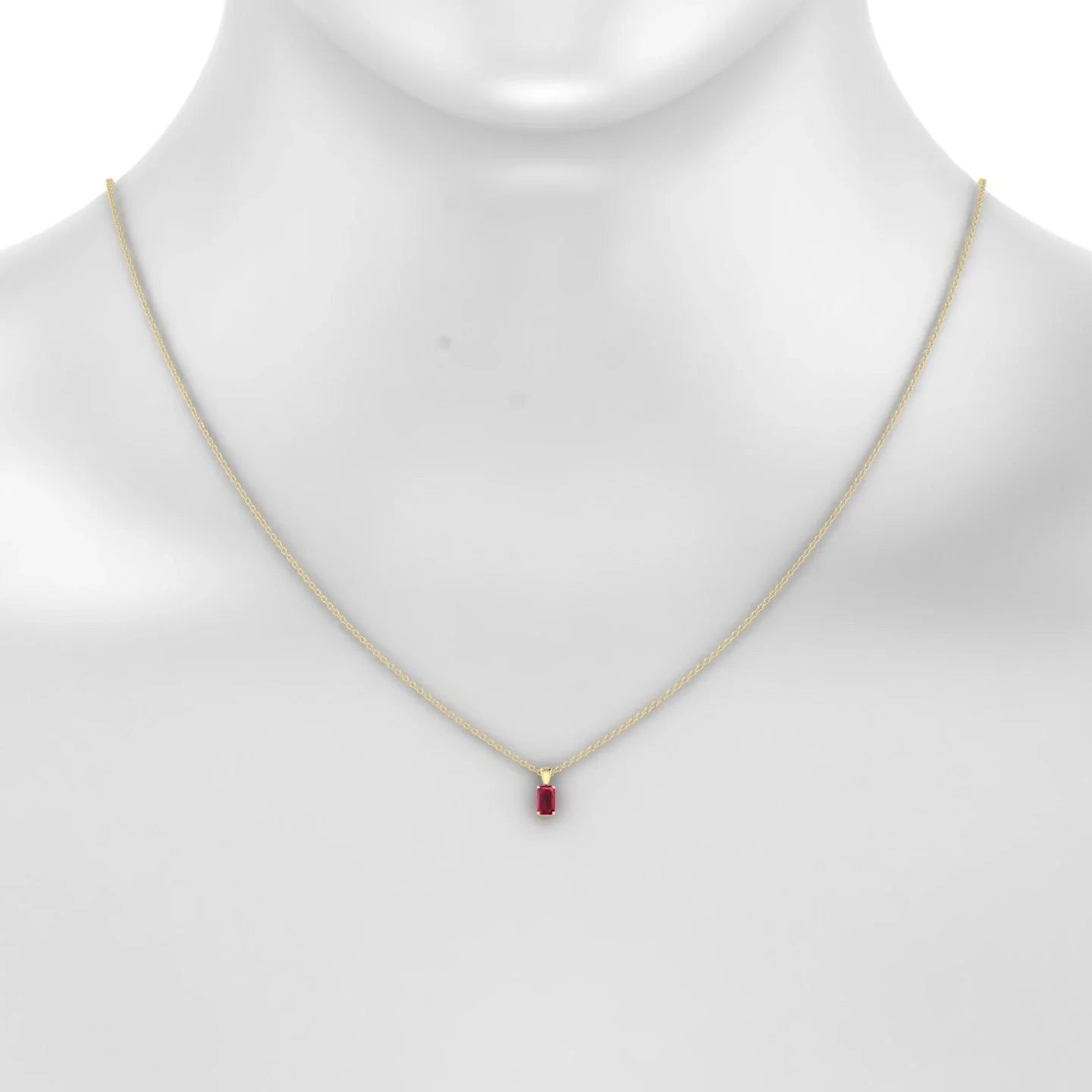Reverse | 18k Yellow Gold 5 x 3 mm Emerald Ruby Pendant