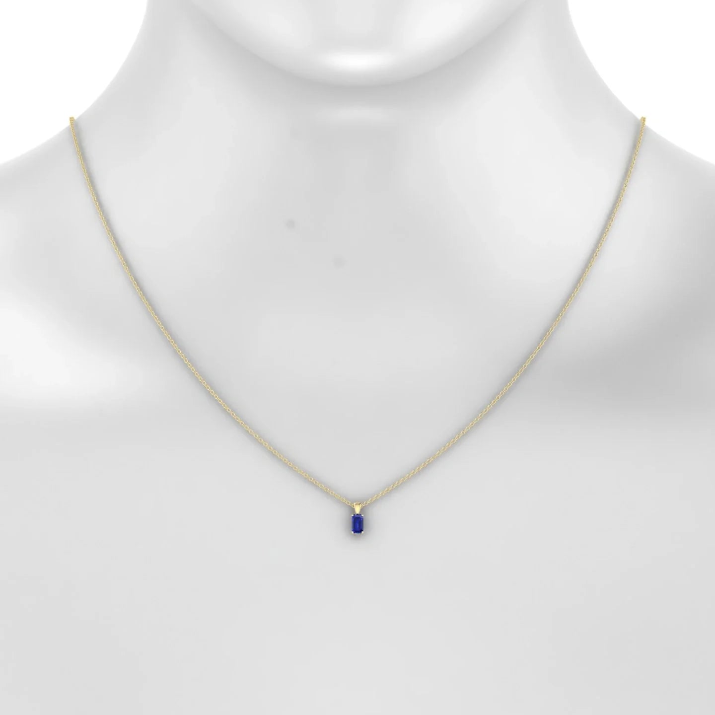 Reverse | 18k Yellow Gold 5 x 3 mm Emerald Sapphire Pendant