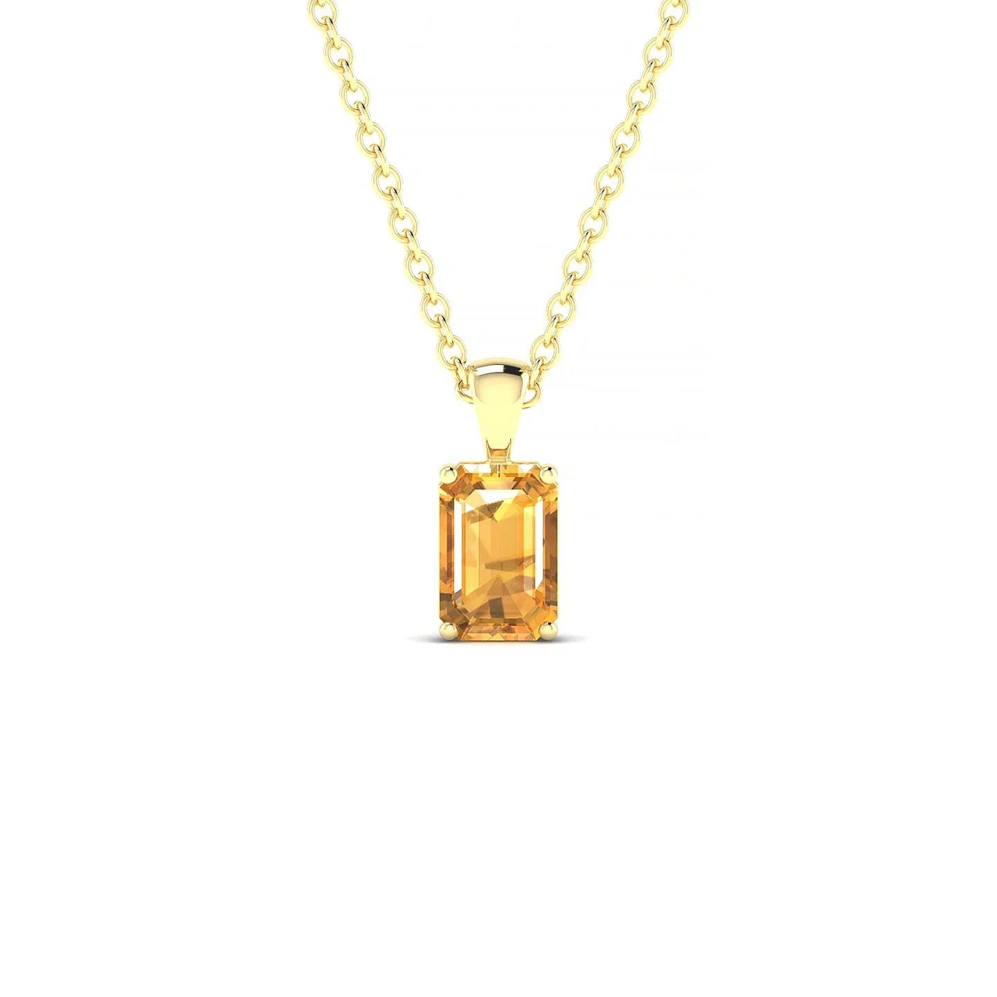 Reverse | 18k Yellow Gold 6 x 4 mm Emerald Citrine Pendant