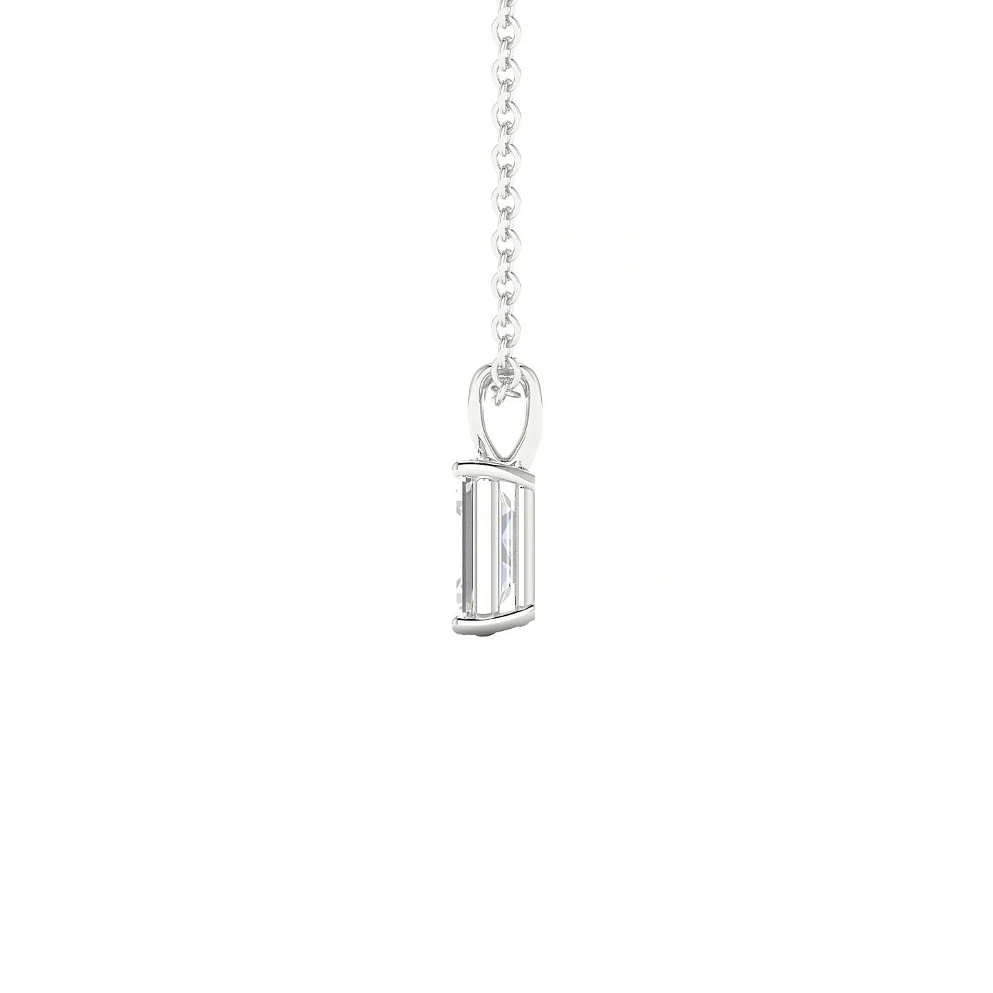 Reverse | 18k White Gold 6 x 4 mm Emerald Diamond Pendant