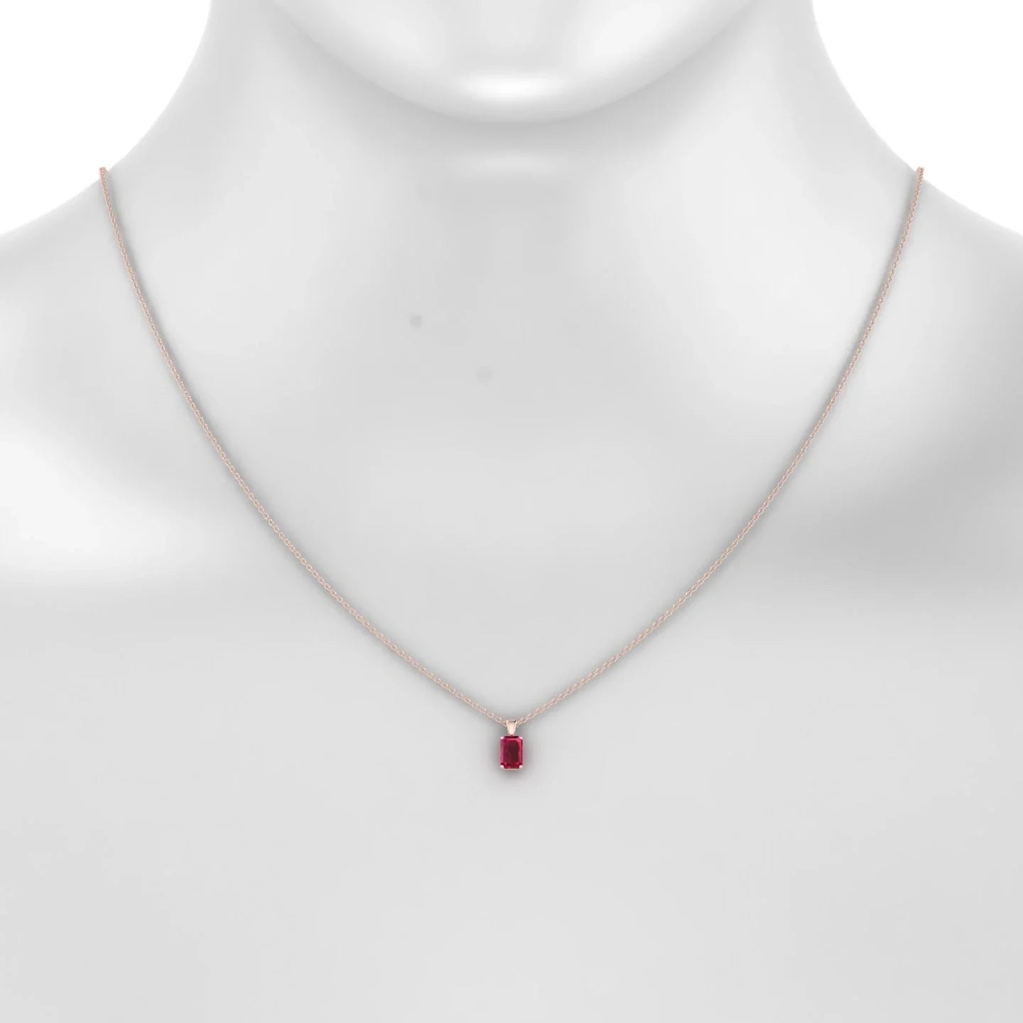 Reverse | 18k Rose Gold 6 x 4 mm Emerald Ruby Pendant