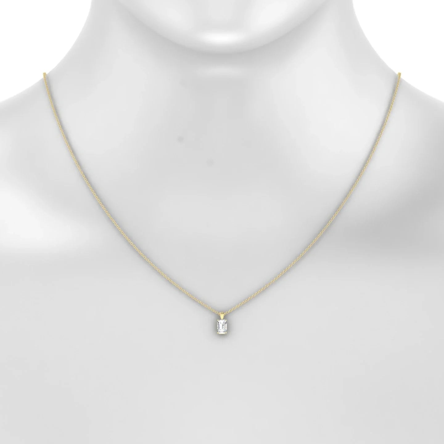Reverse | 18k Yellow Gold 6 x 4 mm Emerald Diamond Pendant