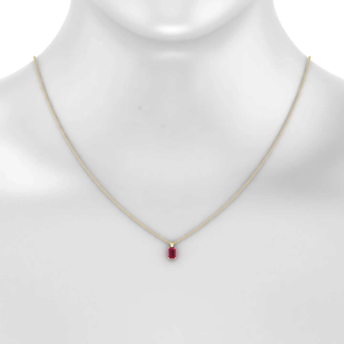 Reverse | 18k Yellow Gold 6 x 4 mm Emerald Ruby Pendant