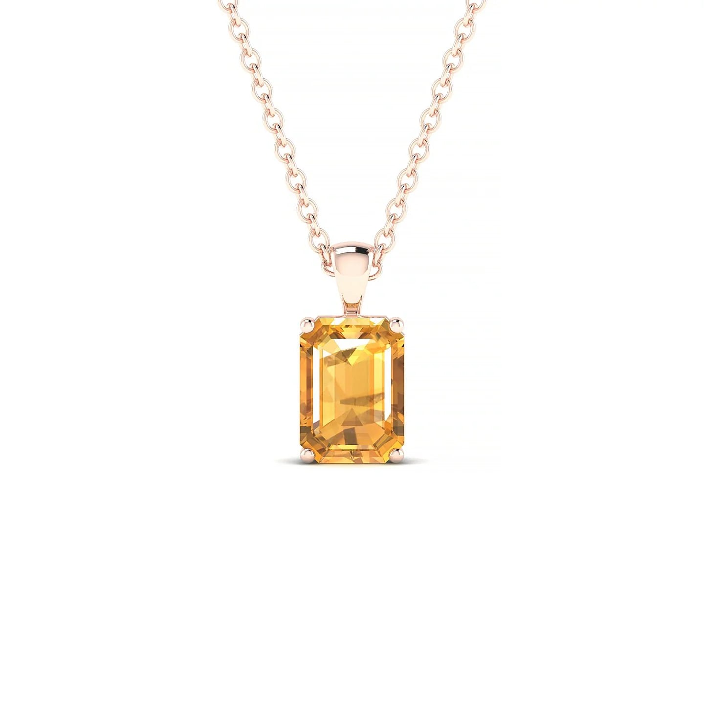 Reverse | 18k Rose Gold 7 x 5 mm Emerald Citrine Pendant