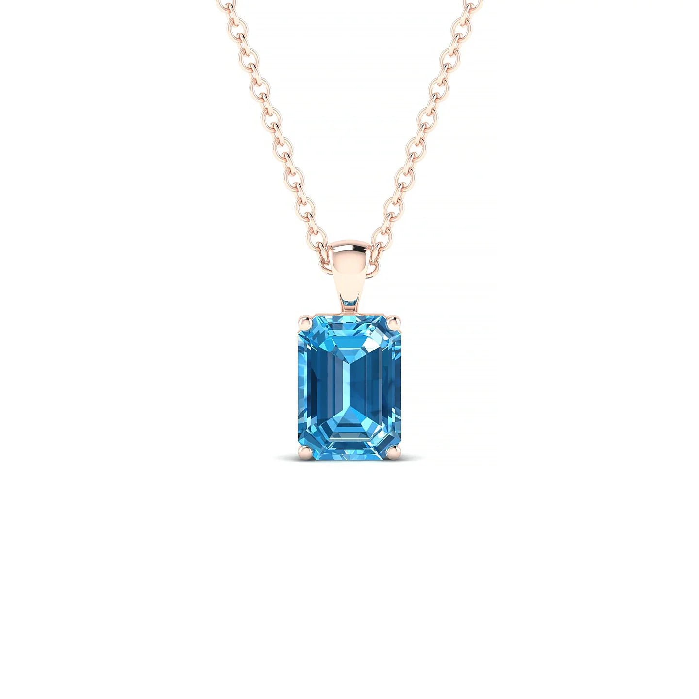 Reverse | 18k Rose Gold 7 x 5 mm Emerald Topaz Pendant