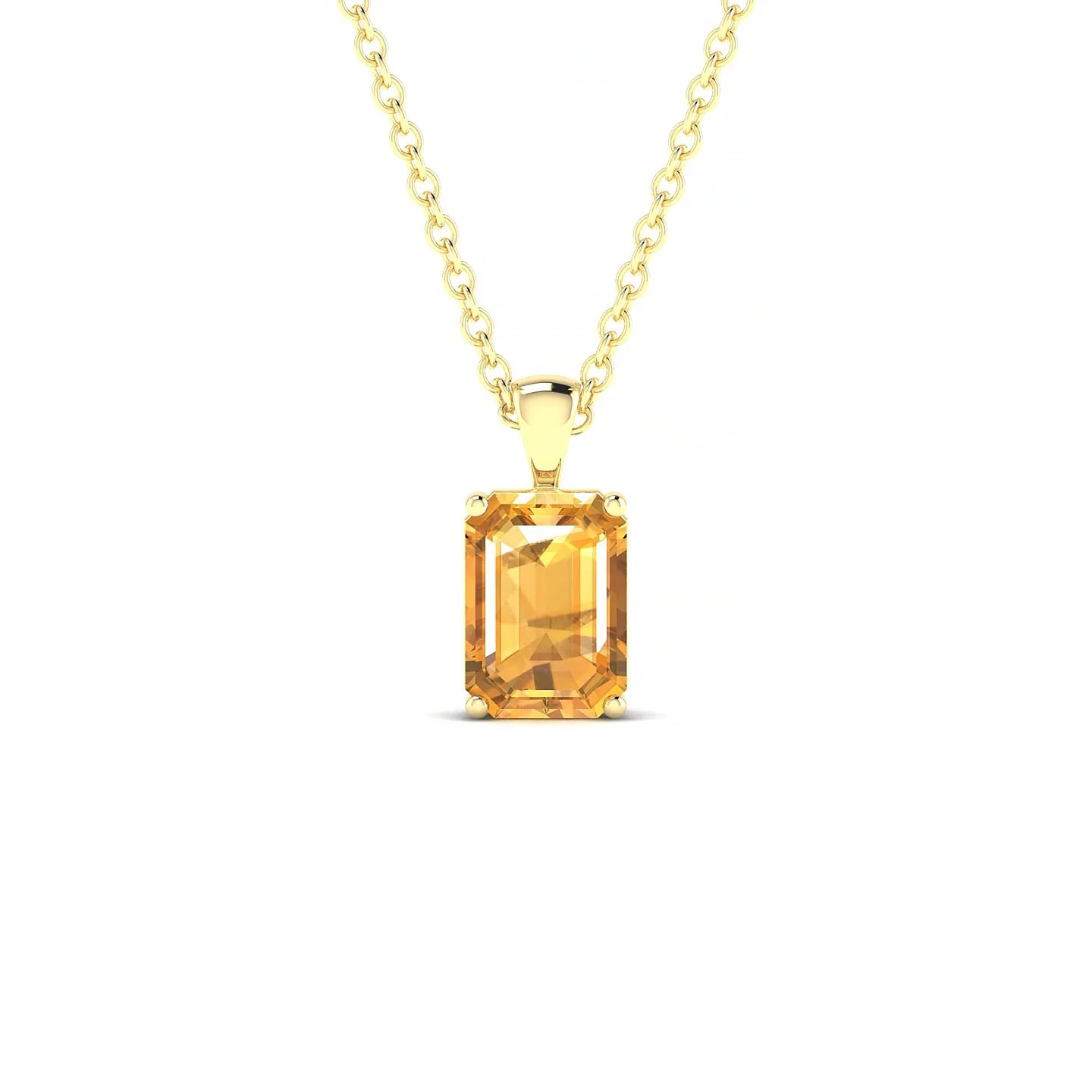 Reverse | 18k Yellow Gold 7 x 5 mm Emerald Citrine Pendant