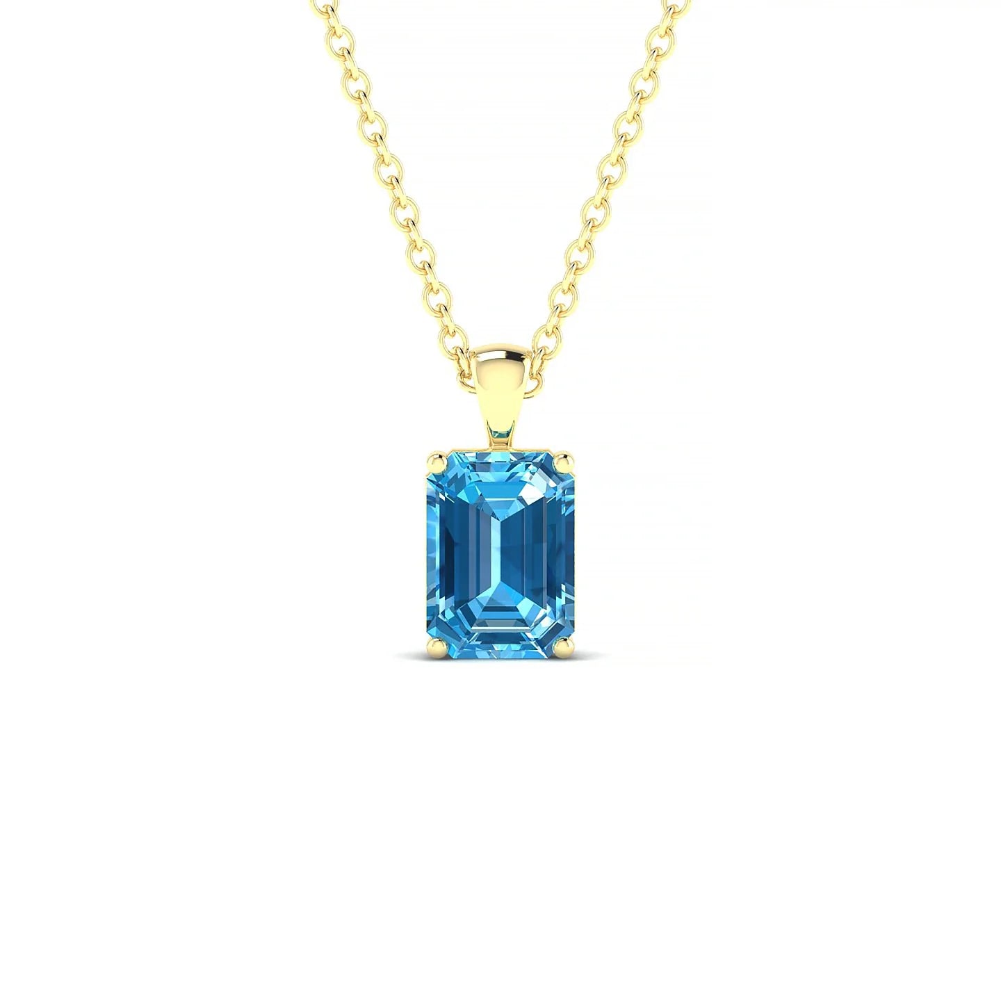 Reverse | 18k Yellow Gold 7 x 5 mm Emerald Topaz Pendant