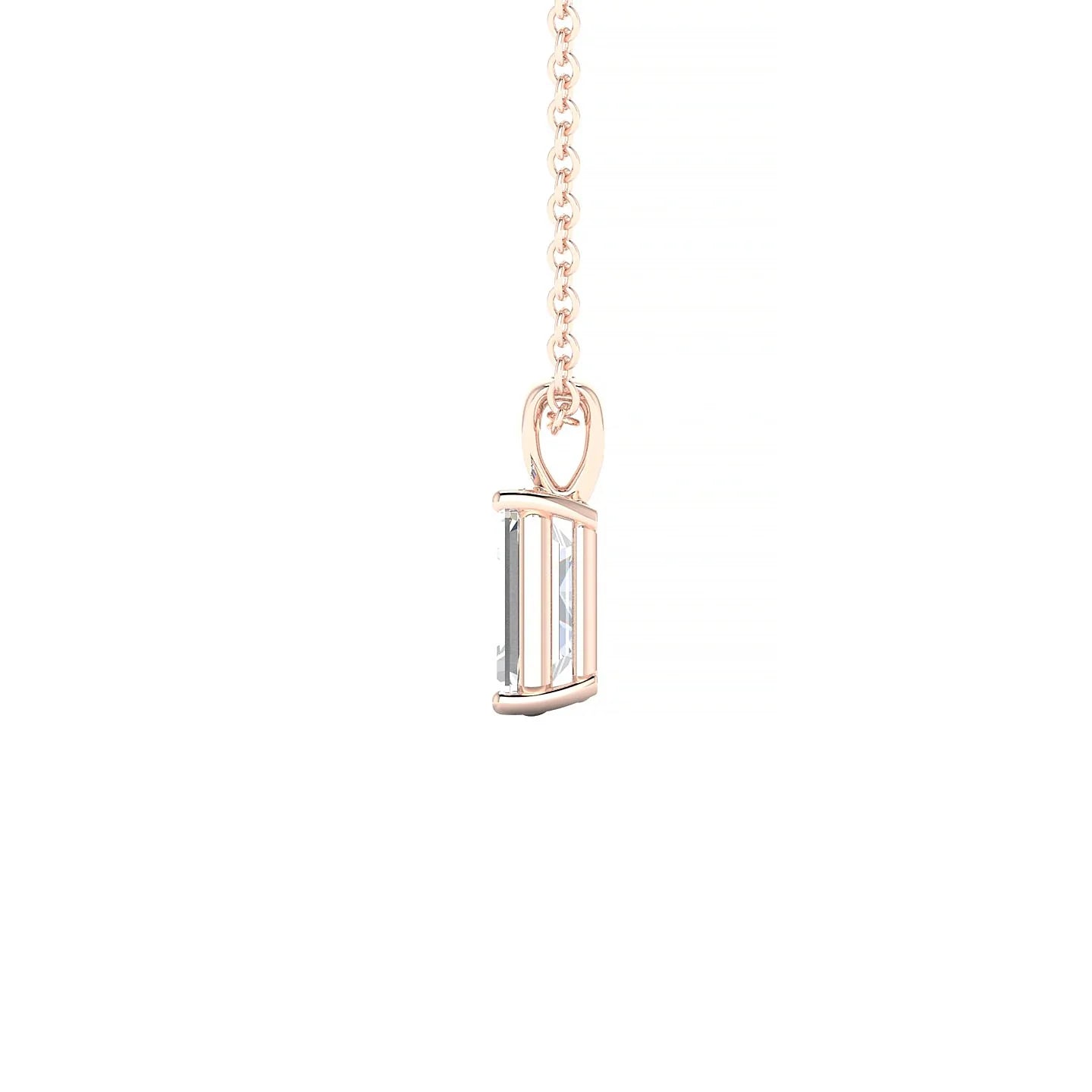 Reverse | 18k Rose Gold 7 x 5 mm Emerald Diamond Pendant