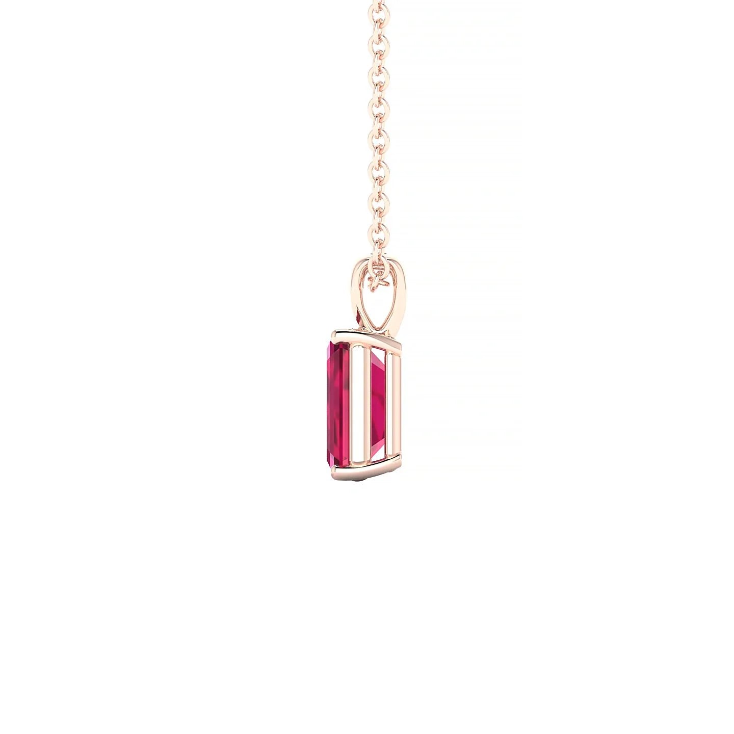Reverse | 18k Rose Gold 7 x 5 mm Emerald Ruby Pendant