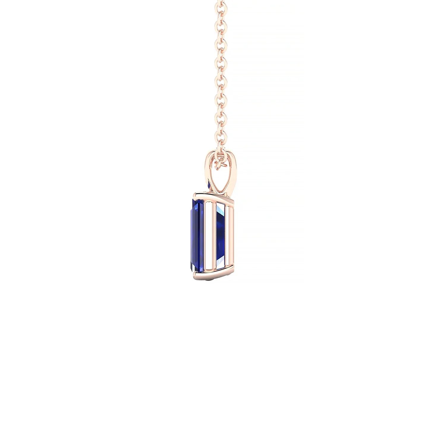 Reverse | 18k Rose Gold 7 x 5 mm Emerald Sapphire Pendant