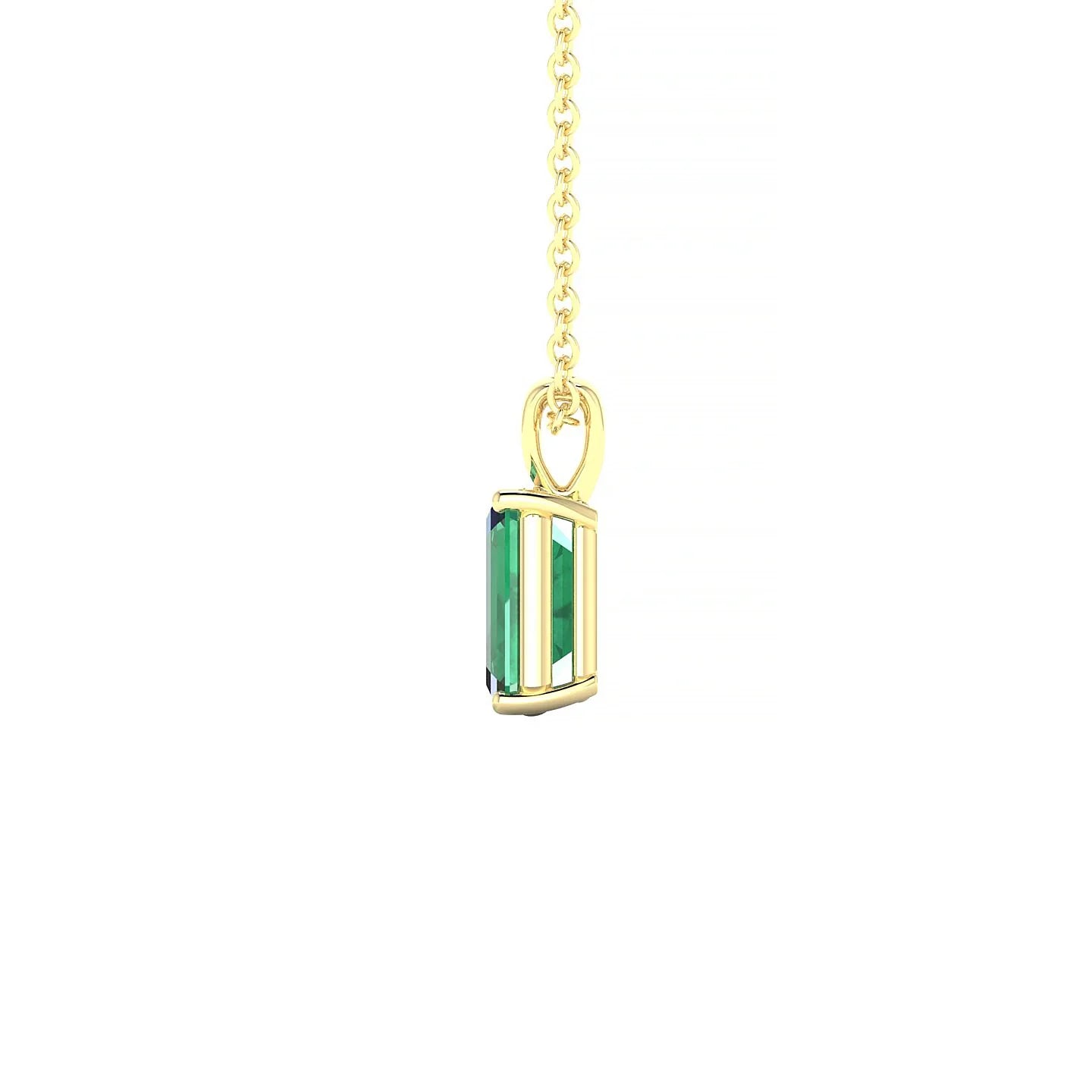 Reverse | 18k Yellow Gold 7 x 5 mm Emerald Emerald Pendant