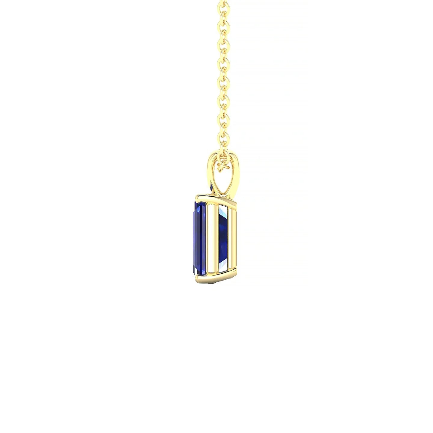 Reverse | 18k Yellow Gold 7 x 5 mm Emerald Sapphire Pendant