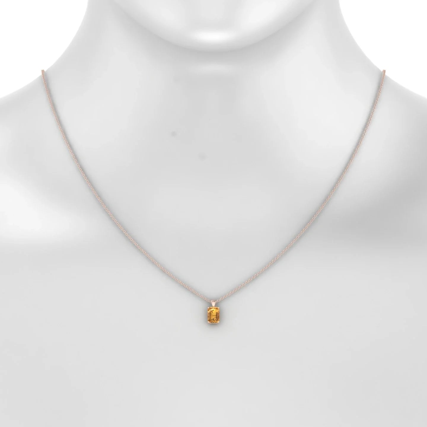 Reverse | 18k Rose Gold 7 x 5 mm Emerald Citrine Pendant