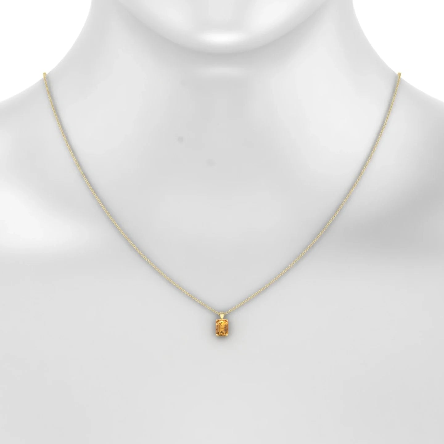 Reverse | 18k Yellow Gold 7 x 5 mm Emerald Citrine Pendant