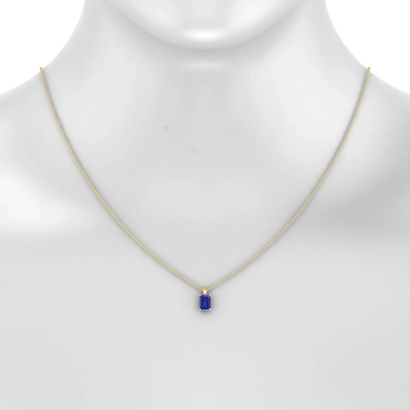 Reverse | 18k Yellow Gold 7 x 5 mm Emerald Sapphire Pendant