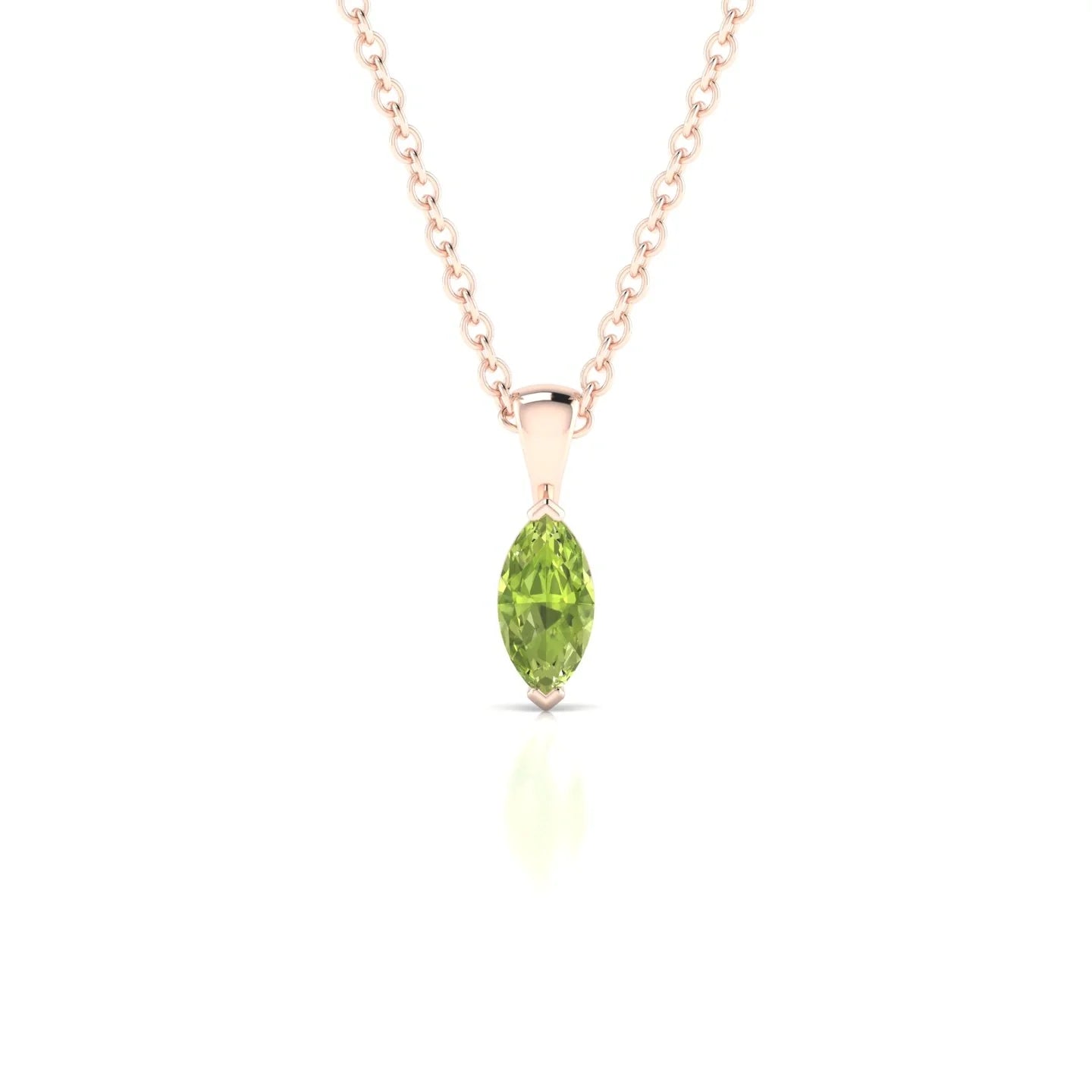 Reverse | 18k Rose Gold 6 x 3 mm Marquise Peridot Pendant