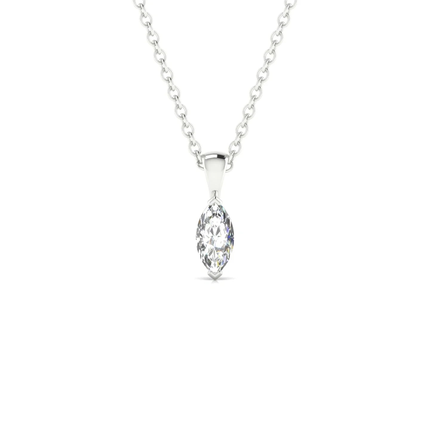 Reverse | 18k White Gold 6 x 3 mm Marquise Diamond Pendant