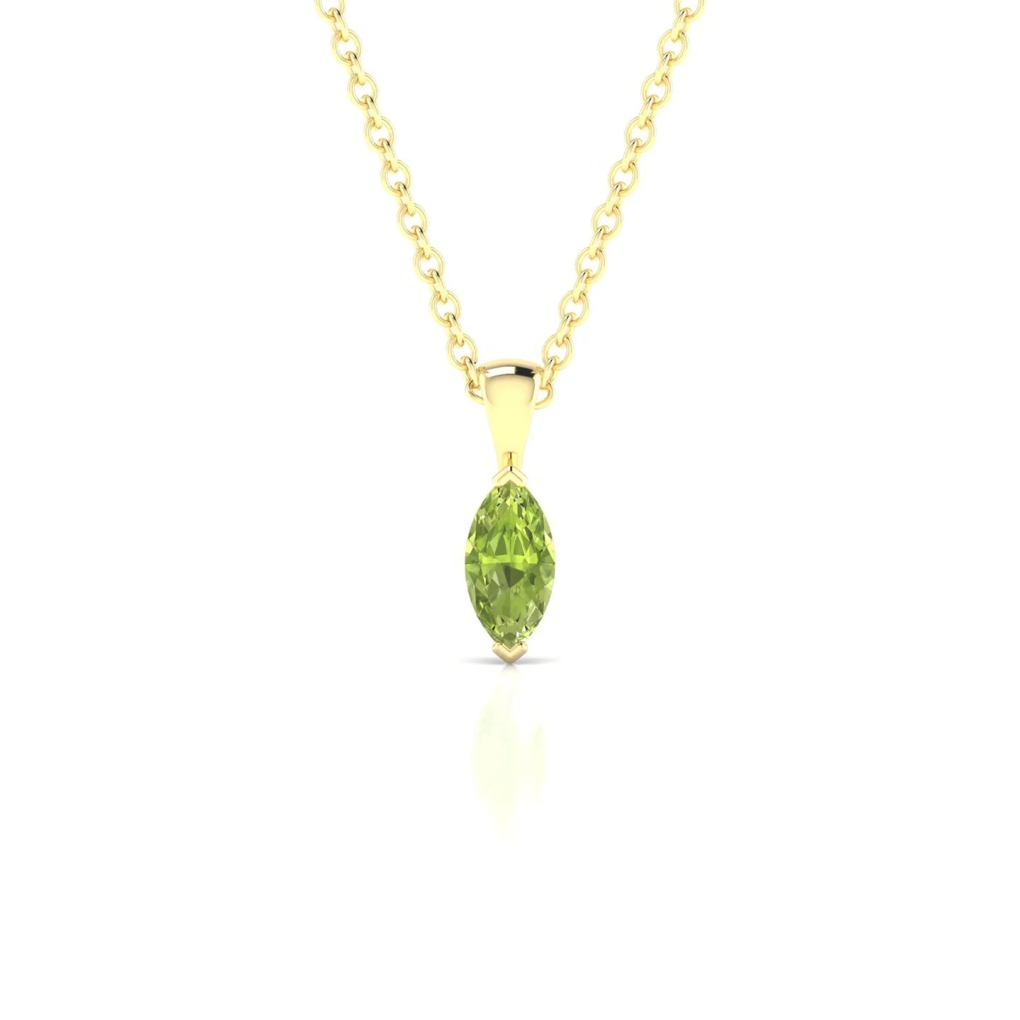 Reverse | 18k Yellow Gold 6 x 3 mm Marquise Peridot Pendant
