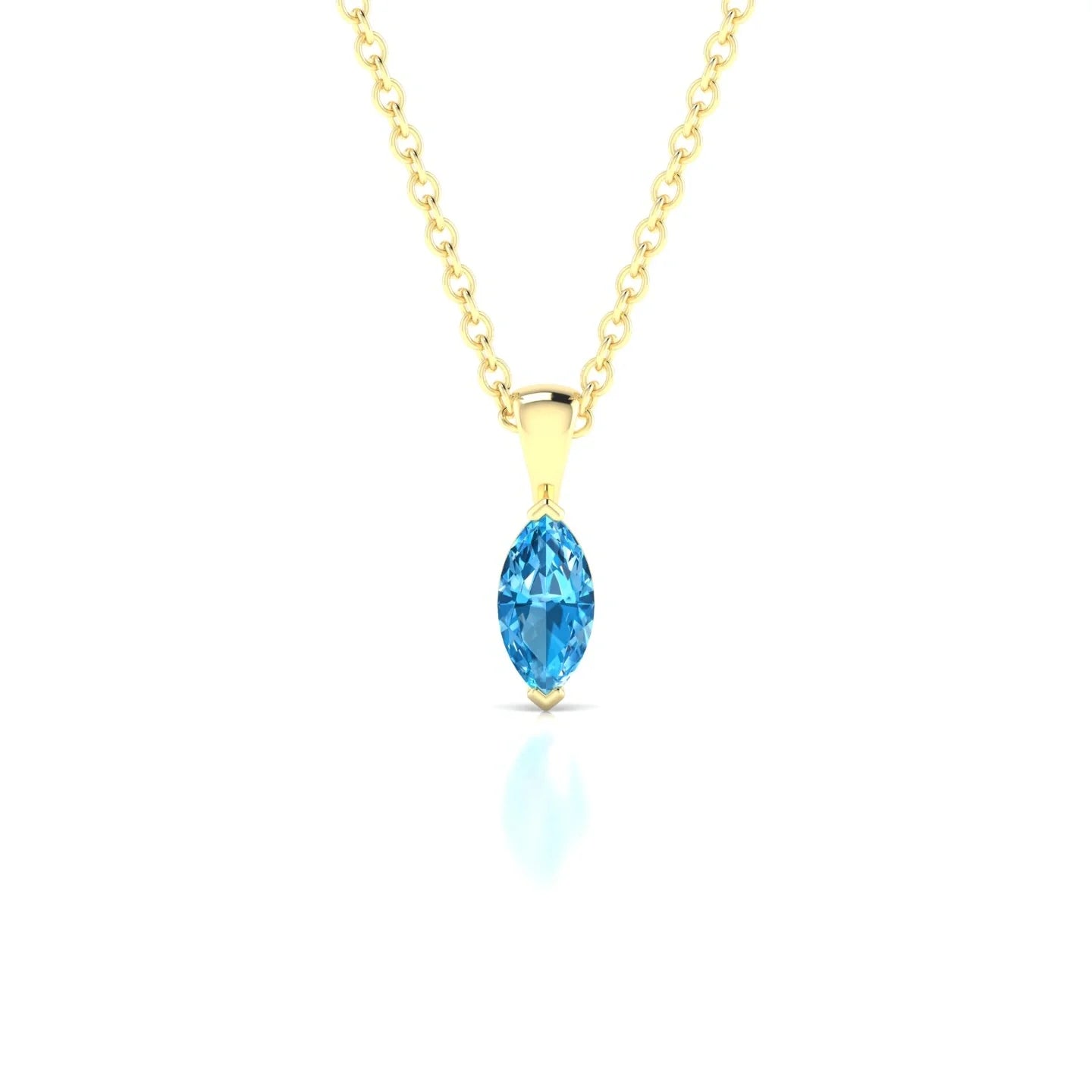 Reverse | 18k Yellow Gold 6 x 3 mm Marquise Topaz Pendant