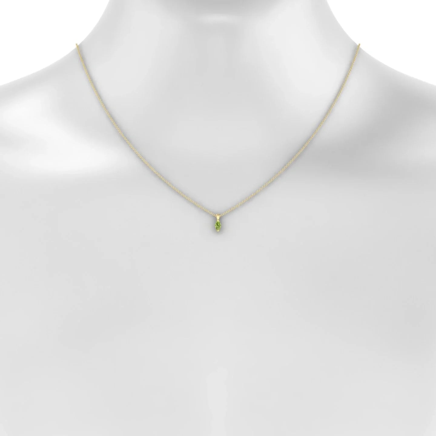 Reverse | 18k Yellow Gold 6 x 3 mm Marquise Peridot Pendant