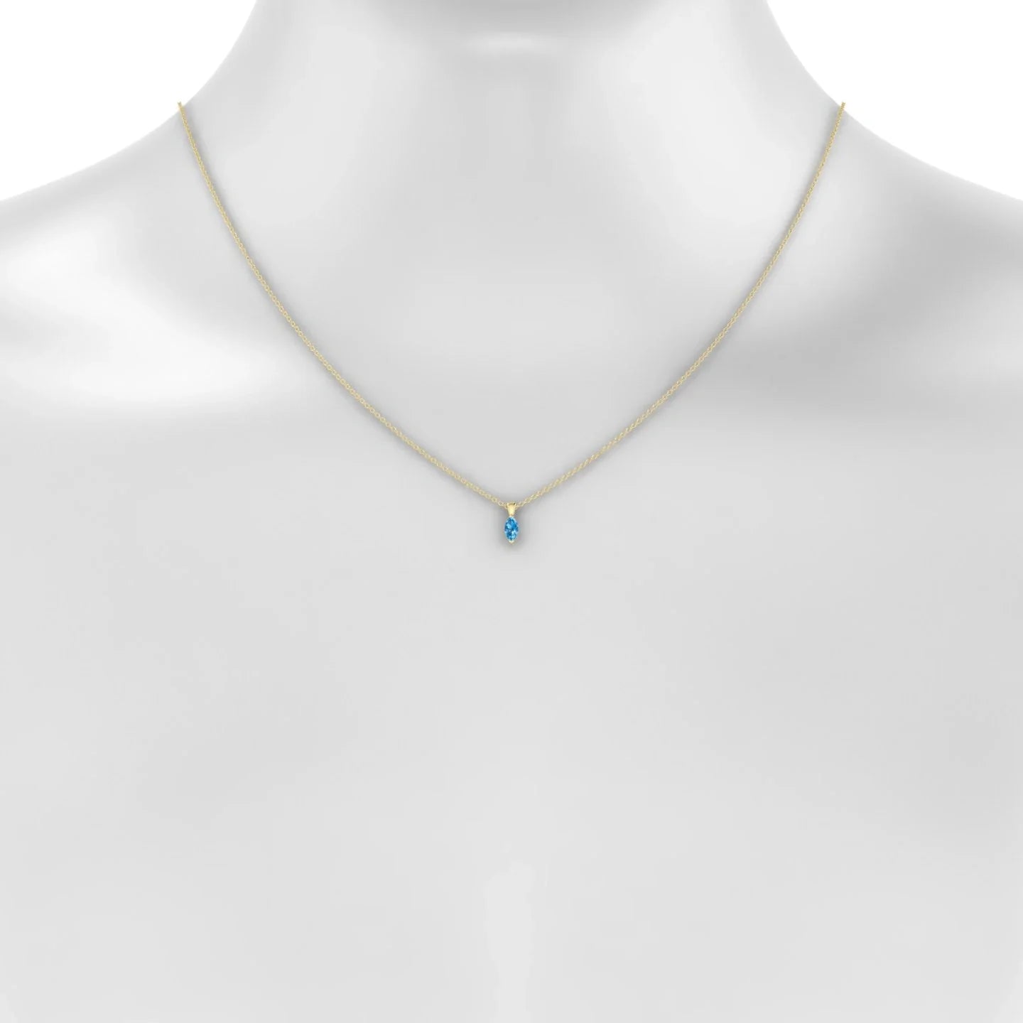 Reverse | 18k Yellow Gold 6 x 3 mm Marquise Topaz Pendant