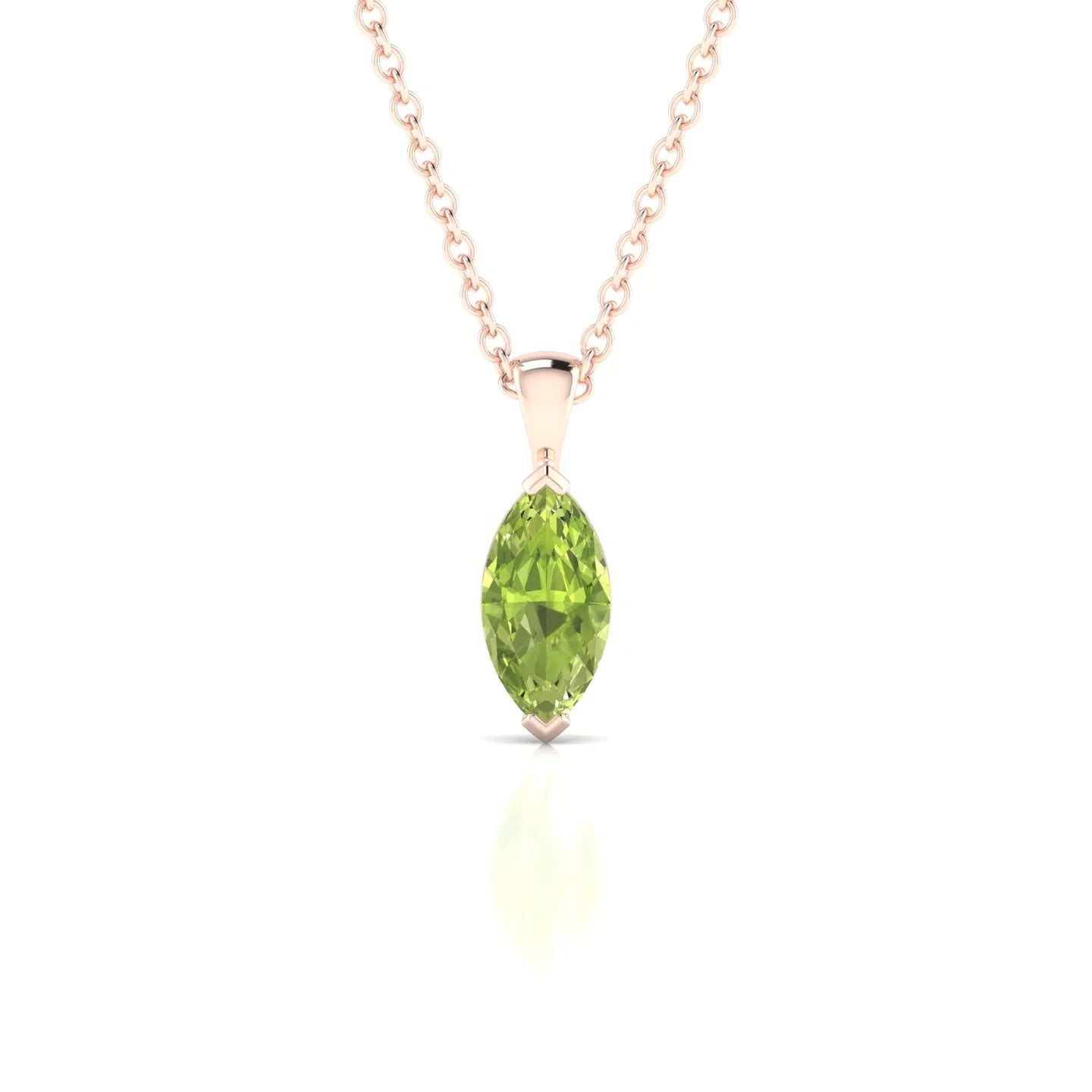 Reverse | 18k Rose Gold 8 x 4 mm Marquise Peridot Pendant