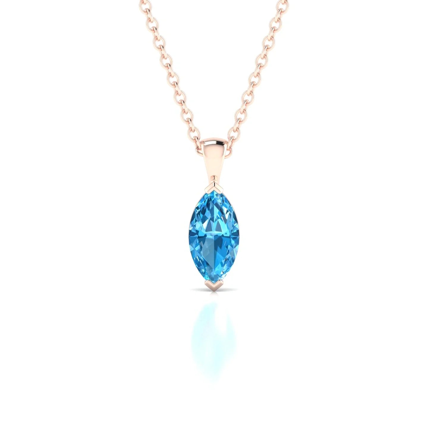 Reverse | 18k Rose Gold 8 x 4 mm Marquise Topaz Pendant